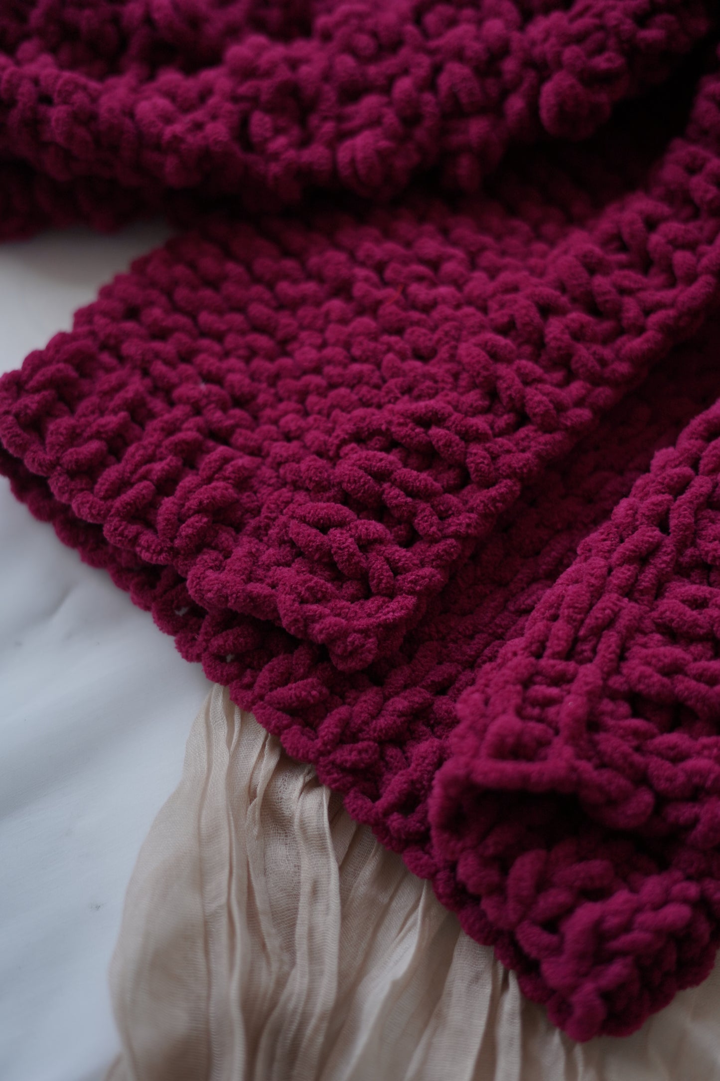 Chunky Knit Baby Cardigan - Burgundy