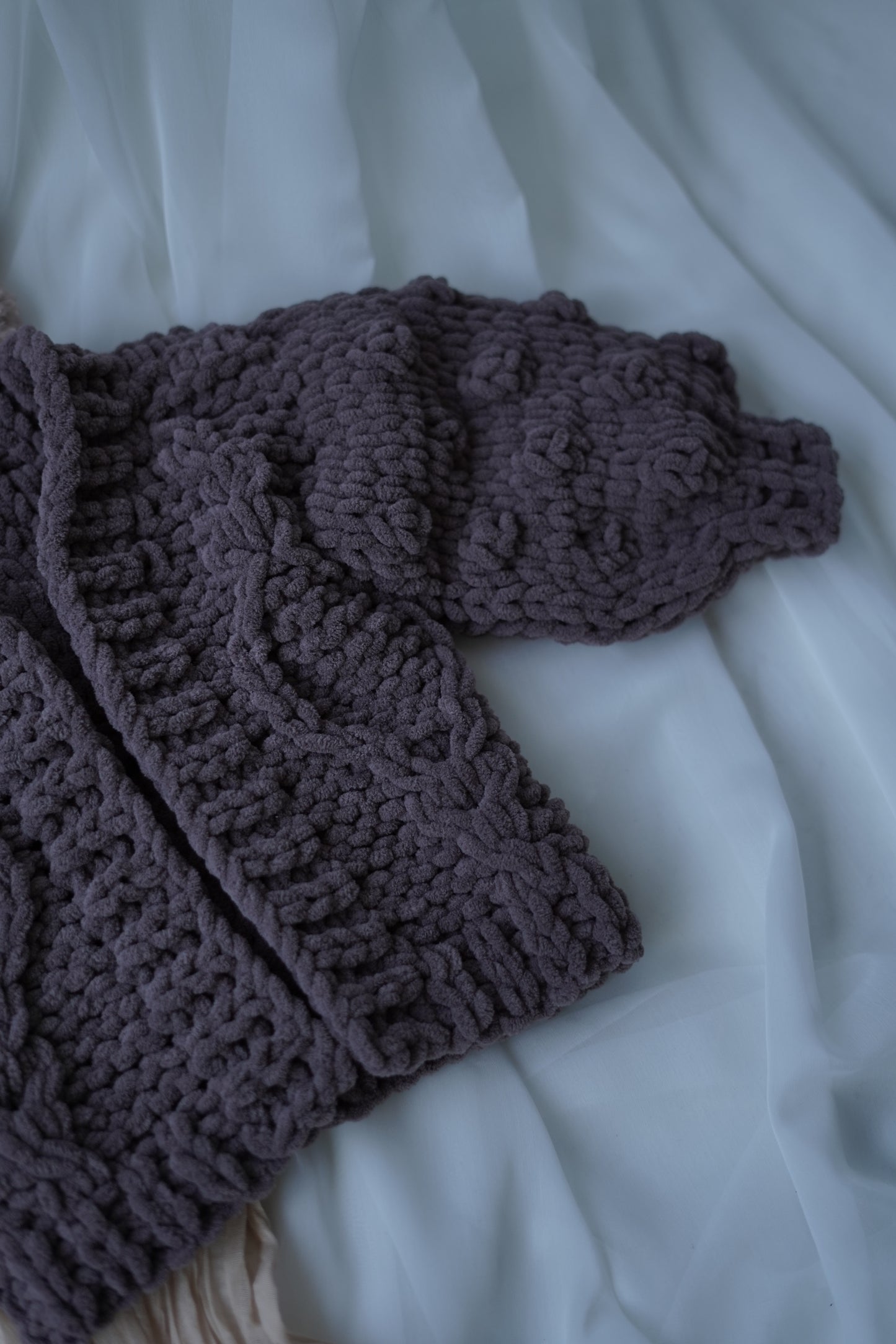 Chunky Knit Baby Cardigan - Dark Brown