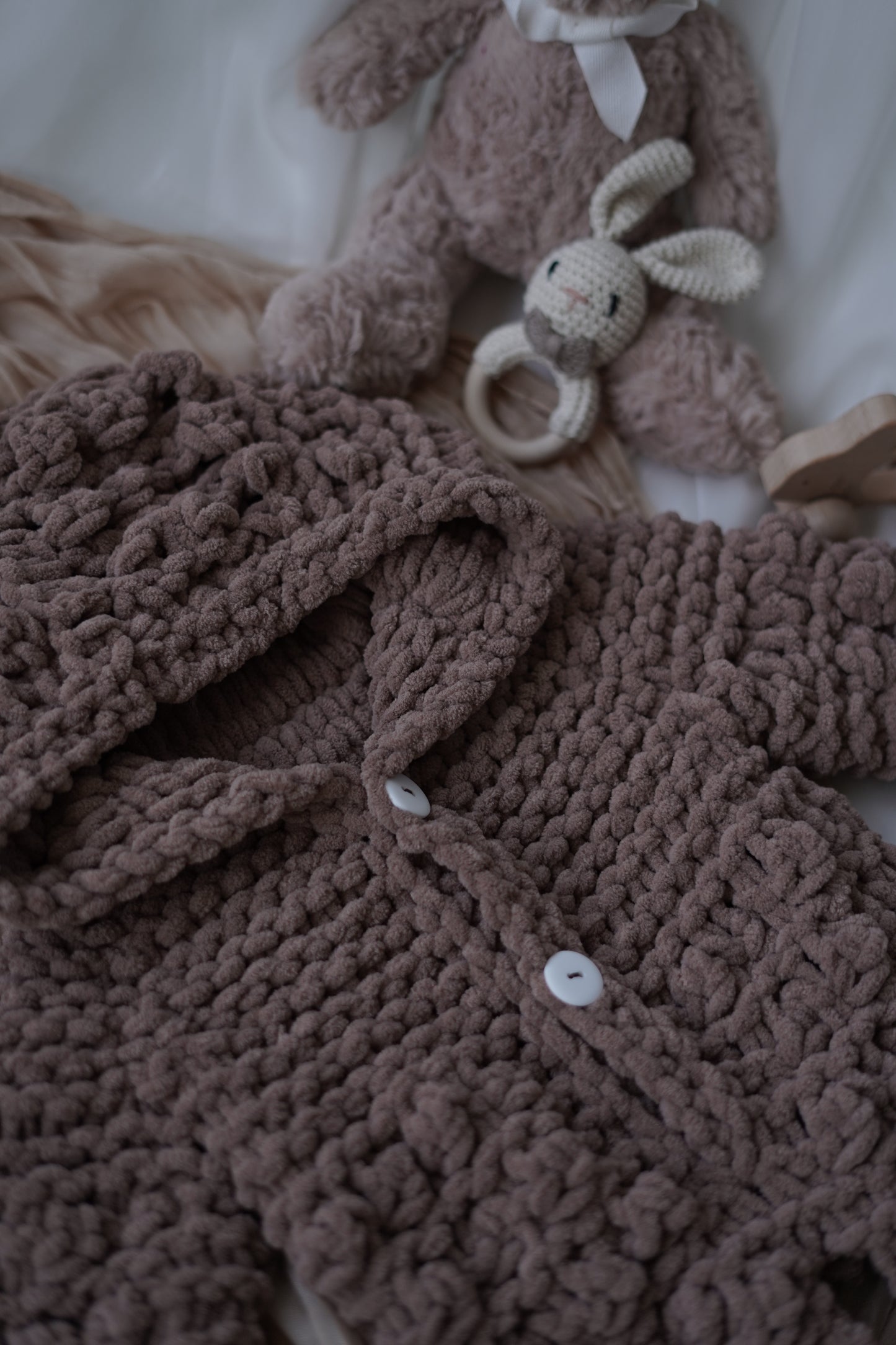 Brown Knit Baby Romper