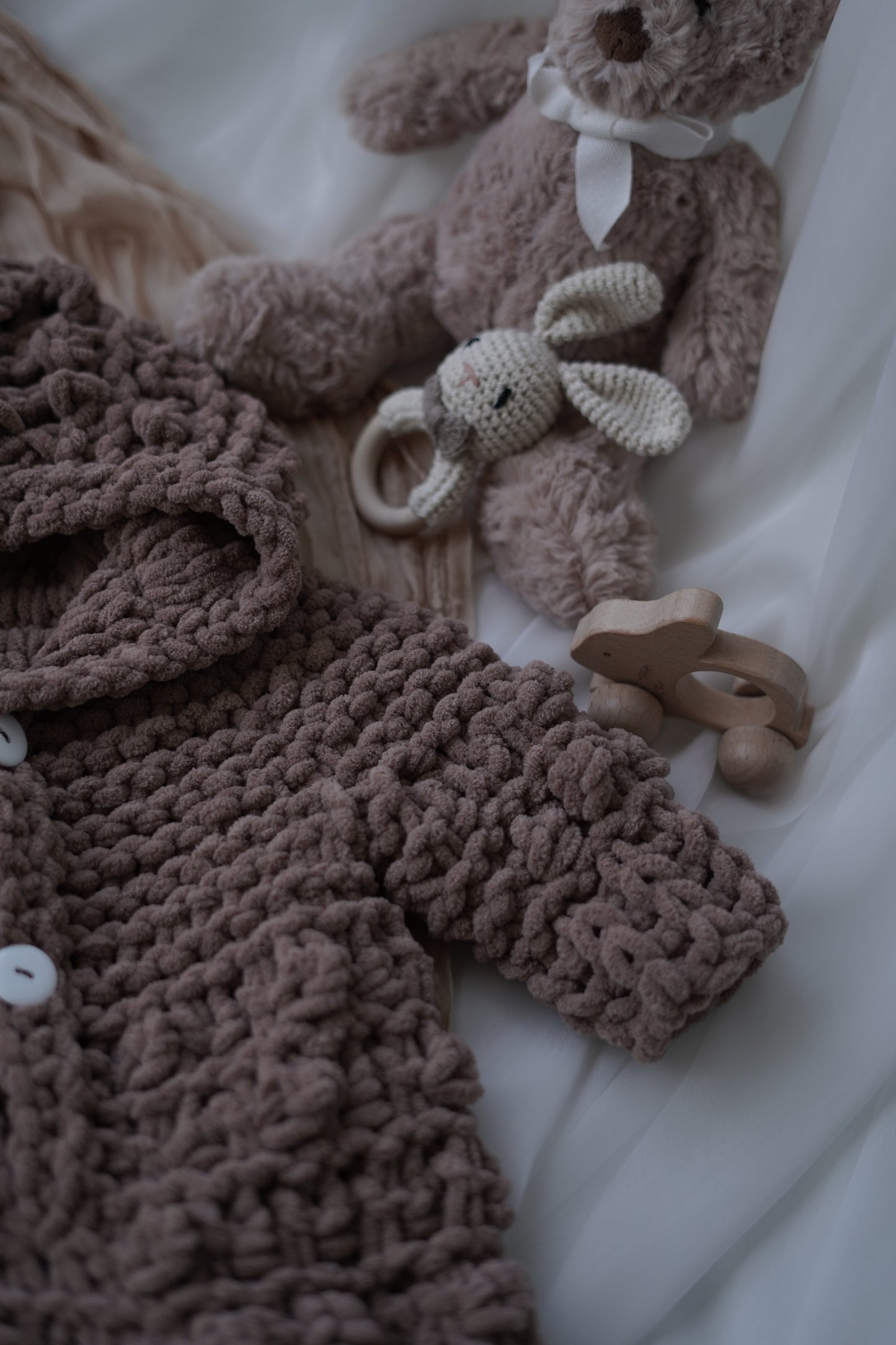 Brown Knit Baby Romper