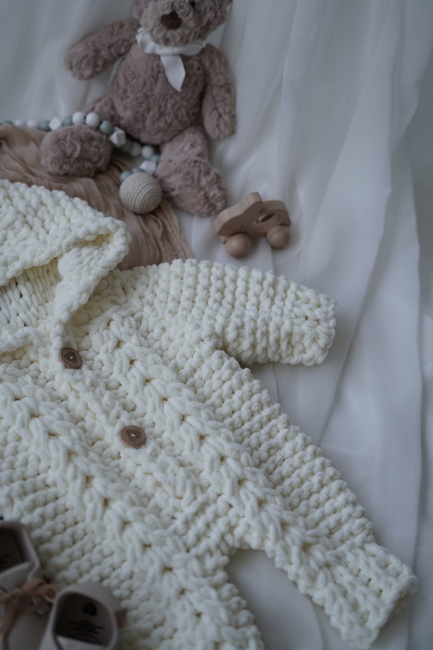 Cream Knit Baby Romper