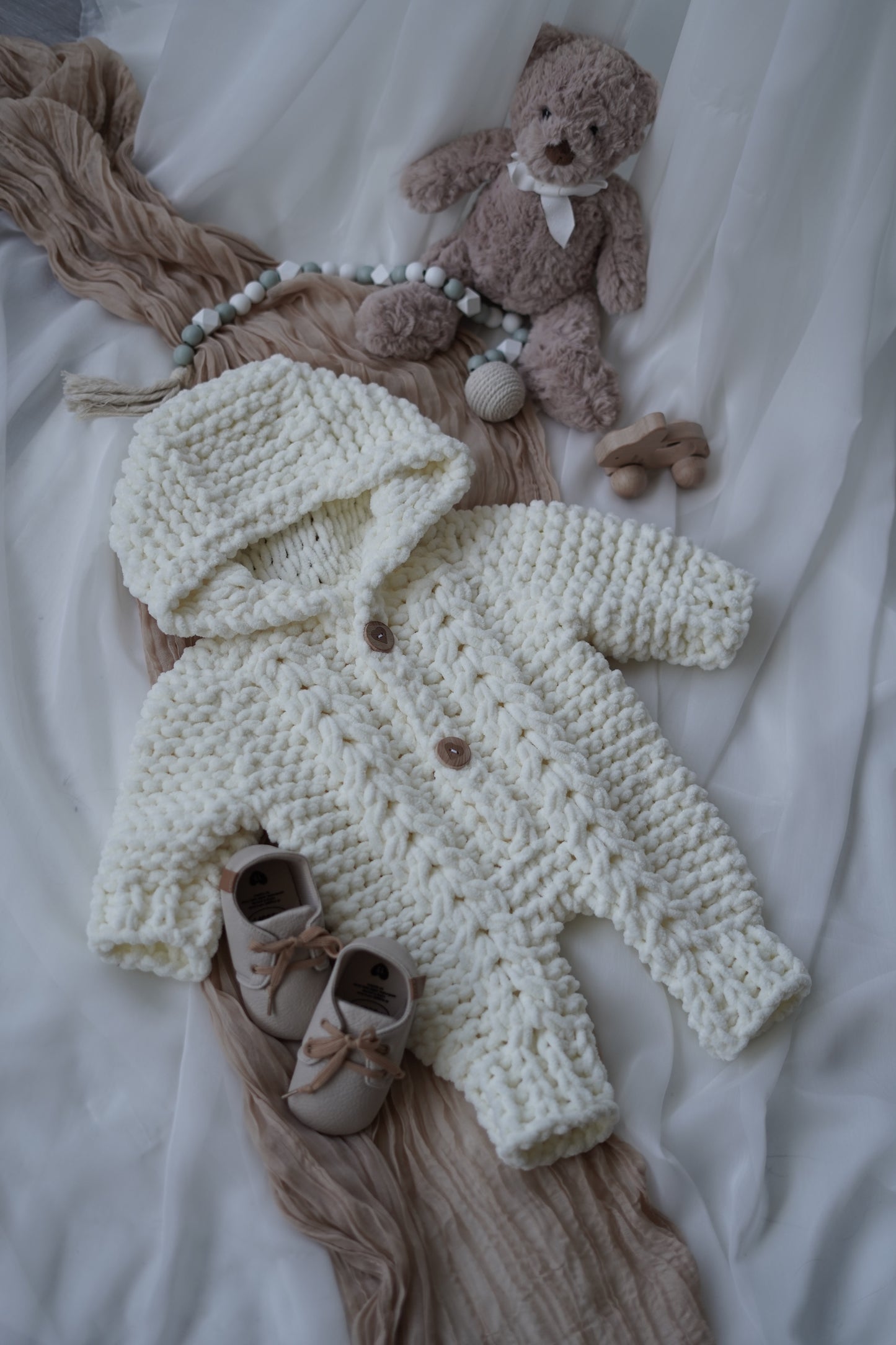 Cream Knit Baby Romper
