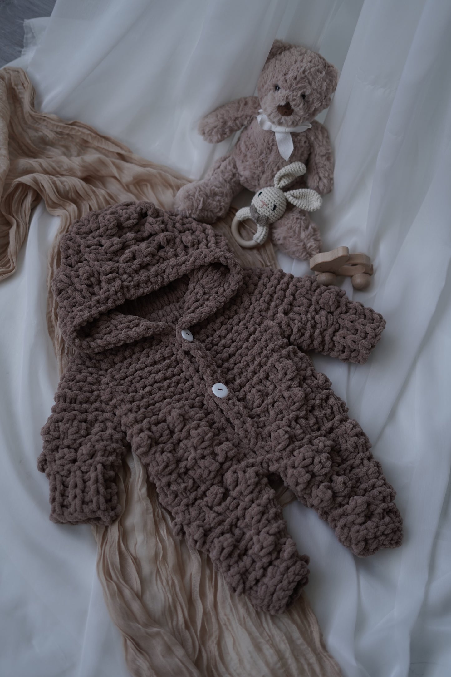 Brown Knit Baby Romper