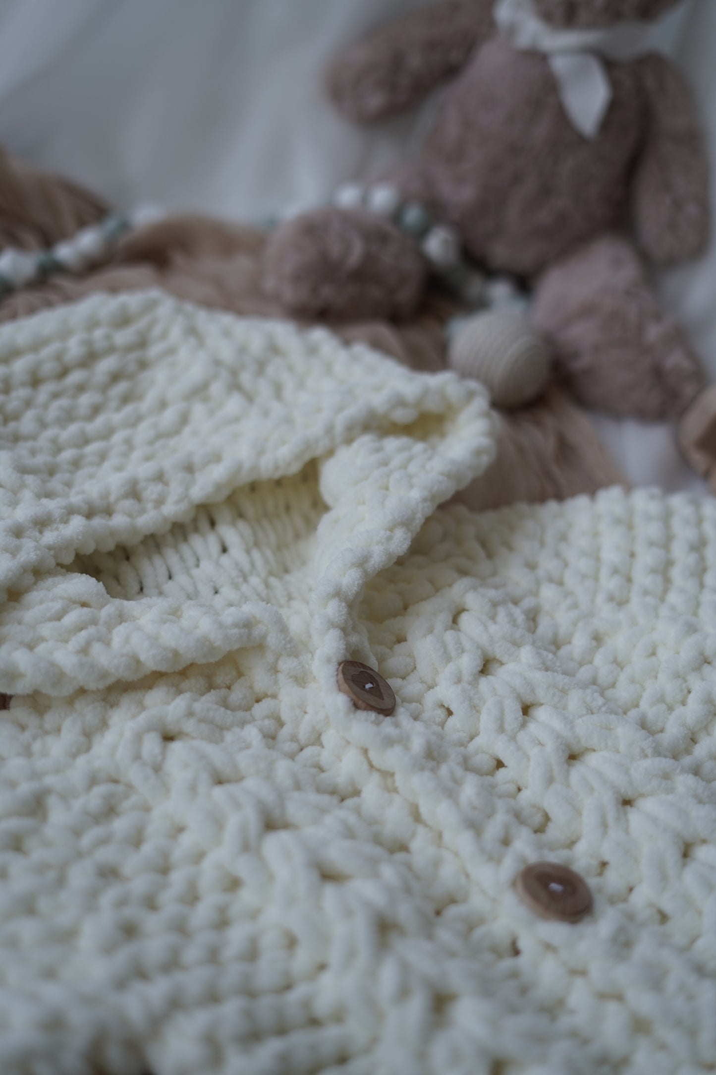 Cream Knit Baby Romper