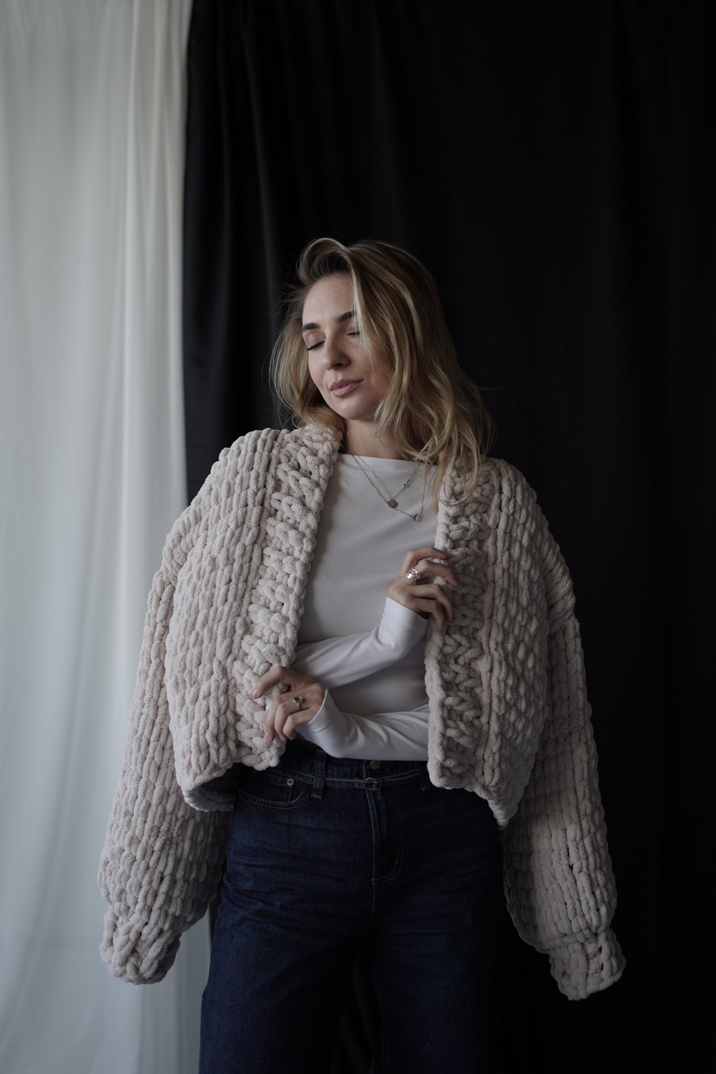 Cream Chunky Knit Cardigan